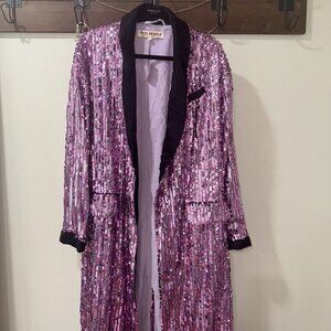 NEW w/ TAGS-  ALL SEQUINS Free People Purple/Black Duster- Size Small